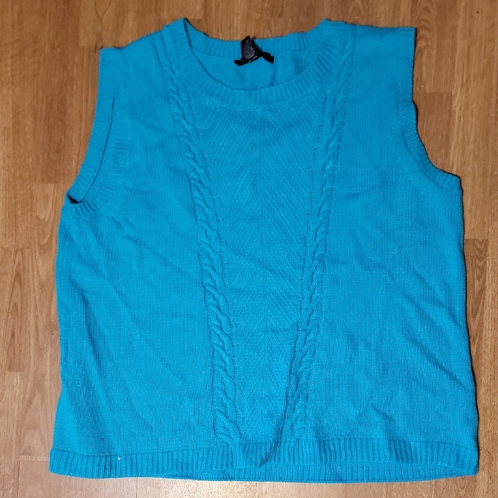 🛍 Aqua Teal Sweater Vest 4X
